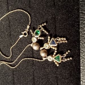 Sterling Silver Children Charms Necklace